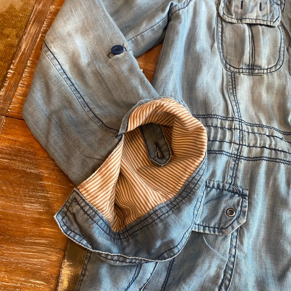 Chambray Jacket With Striped Lining By Marrakech - image 2